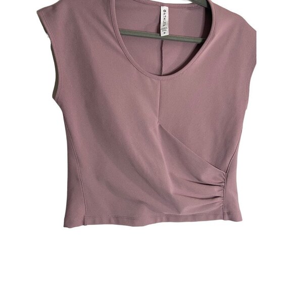 Athleta Bayview Ribbed Mauve Tee-sz Medium - Picture 5 of 7